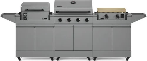 Miniatura 21 de Tytus Anaheim 4-Burner Gas Grill with Prep Cart and Charcoal Grill + Cover, Light, Griddle Insert - Modular Outdoor Kitchen, Quick Assembly, Outdoor