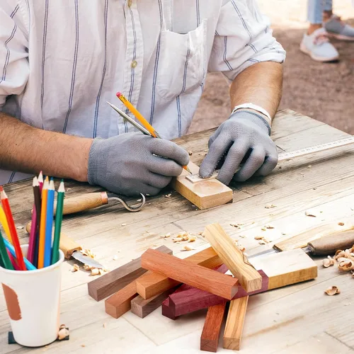 Miniatura 3 de Qilery 50 piezas de bloques de madera exótica para bolígrafos, suministros de torneado, manualidades DIY, kit de torneado de bolígrafos, nogal