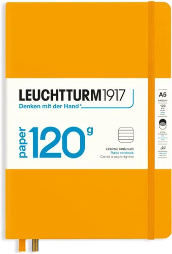 Miniatura 7 de LEUCHTTURM1917 - 120G Edición Especial - Cuaderno Mediano A5 de Tapa Dura Liso (Negro) - 203 Páginas Numeradas con Papel de 120gsm