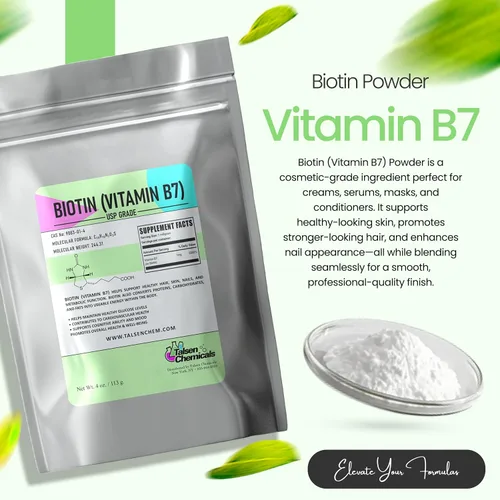Miniatura 2 de Biotina (vitamina B7) Polvo de vitamina B7 en polvo para la salud del cabello, la piel y las uñas, vitamina de biotina sin OMG, sin gluten
