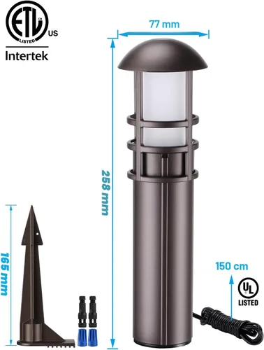 Miniatura 7 de LEONLITE Luces de camino de paisaje de bajo voltaje, 3 W, iluminación de paisaje de 12-24 V, luces LED de camino de bolardo con cable CRI90+, Blanco