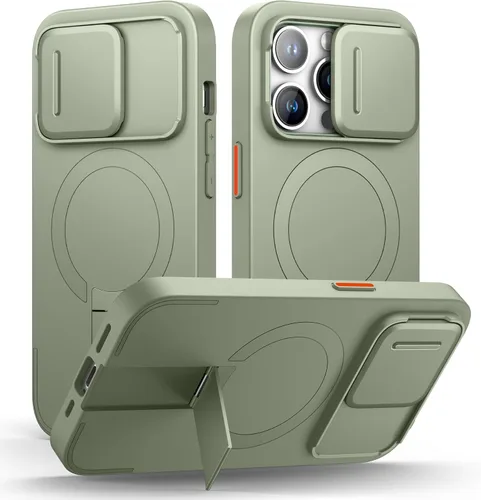 Miniatura 47 de SURITCH - Funda para iPhone 17 Pro Max con cubierta de control de cámara, cubierta para cámara y soporte ajustable, compatible con MagSafe, a prueba