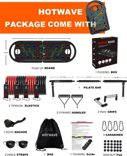 Miniatura 5 de HOTWAVE Push Up Board Fitness, Portable Foldable 20 in 1 Push Up Bar at Home Gym, Pushup Handles for Floor. Professional Strength Training Equipment