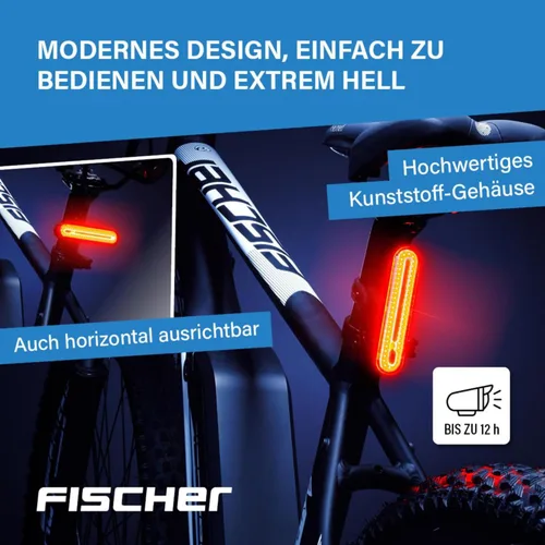 Miniatura 4 de Fischer LED Akku Stableuchte, Rücklicht, Fahrradbeleuchtung, Fahrrad-Rückleuchte, barra auxiliar, Schutzart IPX4, negro