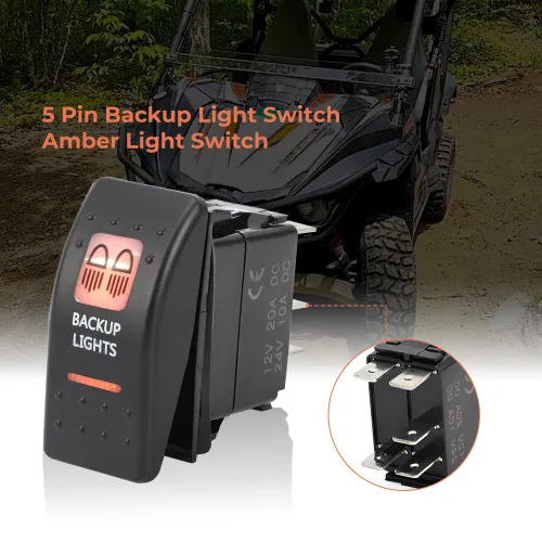 Miniatura 3 de Interruptor de luz de respaldo ámbar LED para Can-Am Commander Max 800R 2016-2017 / Defender Max HD8 2017 / Maverick 1000 2013 y más, interruptor