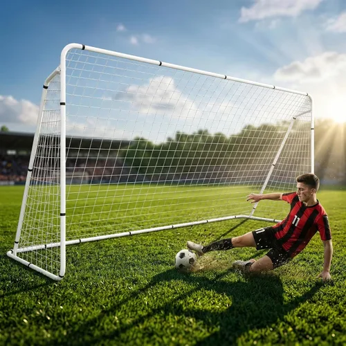 HomGarden Portería de fútbol de 12 x 6 pies, red de fútbol portátil con marco, entrenamiento en patio trasero y objetivos de práctica al aire libre