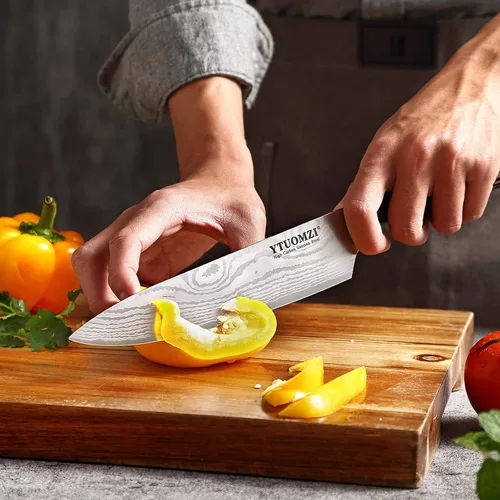 Miniatura 5 de Cuchillo de chef de 8 pulgadas, cuchillo de chef profesional de 8 pulgadas con funda, cuchillo de cocina alemán de acero inoxidable de alto carbono