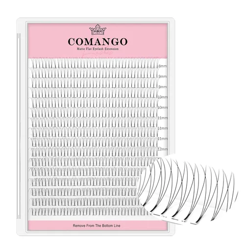 Miniatura 33 de CoMango Extensiones de pestañas de volumen 3D/4D/5D/6D/10D, grosor de 0.003 in, rizo C/D, tallo corto de 0.315-0.591 in, extensiones de pestañas