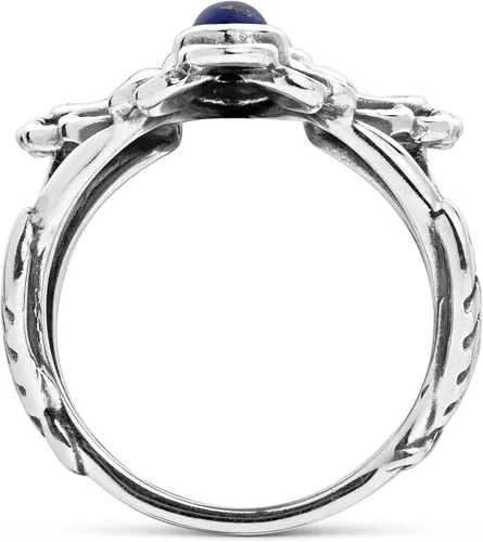 Miniatura 5 de Anillo Naja de plata de ley de American West con diseño de lapislázuli azul, turquesa o nácar, talla 5 a 10