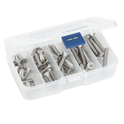 Miniatura 6 de M6-1.0 x 10/12/16/20/25mm Flat Head Socket Cap Screws, Allen Socket Drive, DIN 7991, Stainless Steel 18-8 (304), Bright Finish, 50 PCS