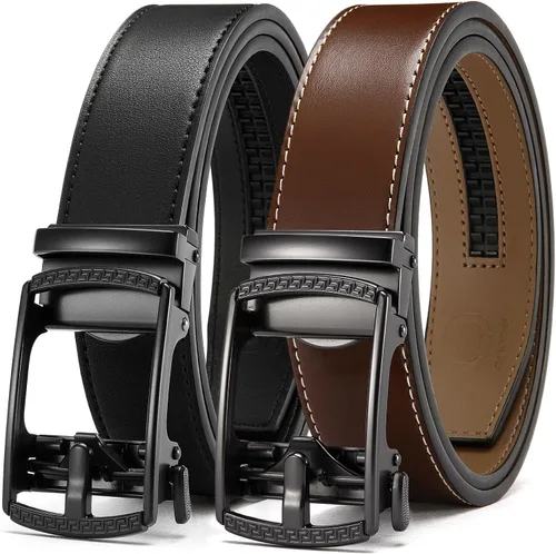 Miniatura 12 de CHAOREN Mens Belt Leather Ratchet Belt 2 Pack - Customizable Fit, Effortless Style (35mm)