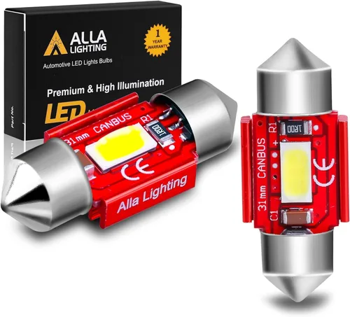 Miniatura 10 de Alla Lighting Bombillas LED súper brillantes DE3022 DE3021, rojas, cúpula, mapa, maletero, paso, luces de cortesía, 31mm 7065 3428 lámparas festón