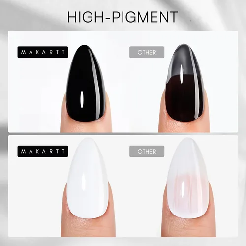 Miniatura 3 de Makartt Juego de esmaltes de uñas de gel con purpurina navideña - 2 piezas de 15ml (0.51 onzas líquidas), gel brillante, removible con UV