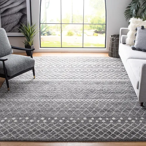 Miniatura 35 de SAFAVIEH Madison Collection - Alfombra decorativa de 2 x 3 pies, color marfil y carbón, diseño marroquí bohemio envejecido, no desprende pelusa