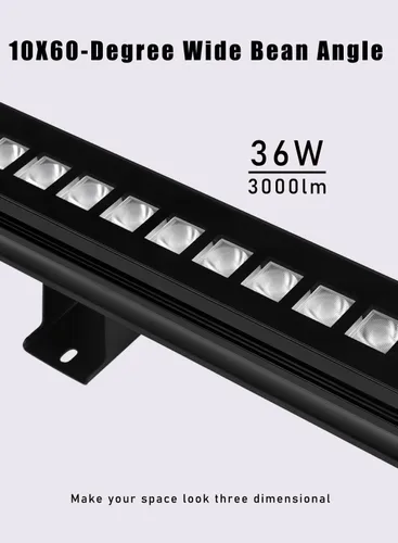 Miniatura 4 de Luces LED enlazables mejoradas para lavadora de pared, gran angular de 10 x 60 pulgadas, 36 W, 5000 K, luz diurna enchufable, 120 V, 40 pulgadas