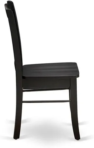 Miniatura 8 de East West Furniture SHDL3-BLK-W Juego de mesa de comedor de 3 piezas para espacios pequeños contiene una mesa de cocina redonda con pedestal y 2