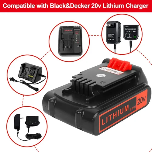 Miniatura 5 de Batería de 20V para Black+Decker de litio: baterías de 20 voltios Max 4.0 ah de reemplazo compatibles con herramientas eléctricas inalámbricas XR