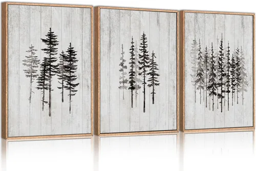 Miniatura 65 de HPINUB - Lienzo decorativo abstracto moderno para pared, juego de 3 impresiones artísticas enmarcadas, pintura de pared grande en blanco y negro, 16