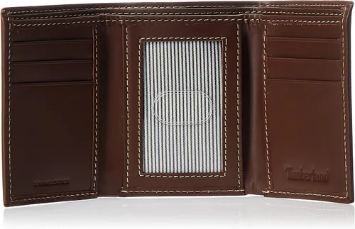 Miniatura 4 de Timberland Mens Leather Trifold Wallet with Id Window