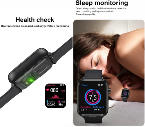 Miniatura 4 de Tuanzi X8S Reloj inteligente 2 en 1 con audífonos, TWS, Bluetooth, monitor de salud, reloj deportivo, rastreador de actividad (X8S-negro)