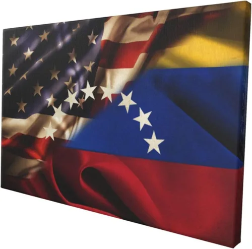 Miniatura 2 de Lienzo decorativo para pared, impresión en lienzo combinado con bandera de Venezuela y Estados Unidos, decoración del hogar, 12 x 18 pulgadas