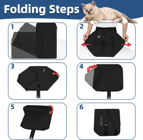 Miniatura 8 de Petskd High Sides - Caja de arena portátil de viaje para gatos con tapa y 10 bolsas de revestimiento, peso ligero y a prueba de fugas para viajes