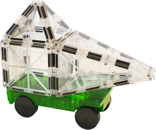 Miniatura 5 de MAGNA-TILES Coches – Juego de Construcción Magnético de 2 Piezas en Verde y Amarillo, La MARCA ORIGINAL de Construcción Magnética
