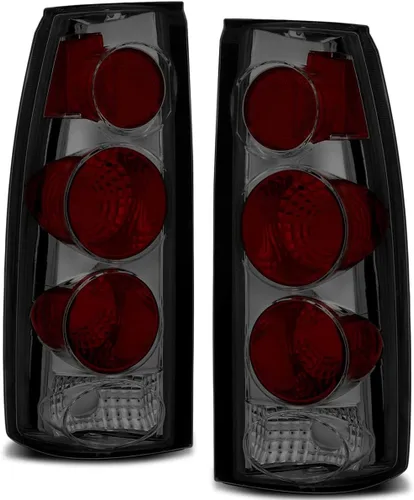 Miniatura 7 de AmeriLite para Chevy GMC [Camion C/K Truck Silverado Sierra Suburban Blazer Tahoe Yukon] Juego de luces traseras de repuesto estilo Euro en negro