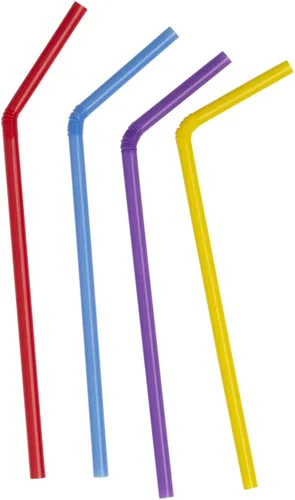 Miniatura 2 de Comfy Package [500 unidades] Pajitas de plástico flexibles - Palitos desechables - 7.75 pulgadas de alto - Colores surtidos