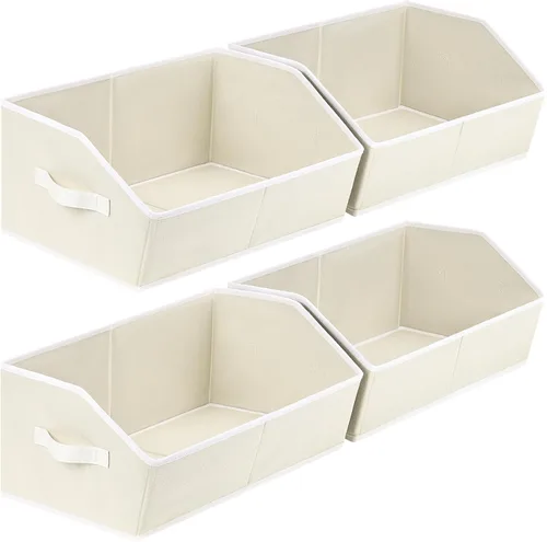 Miniatura 43 de Homsorout Organizador trapezoidal para armario, cestas grandes para organizar, caja de almacenamiento de tela para estantes, cubos de almacenamiento