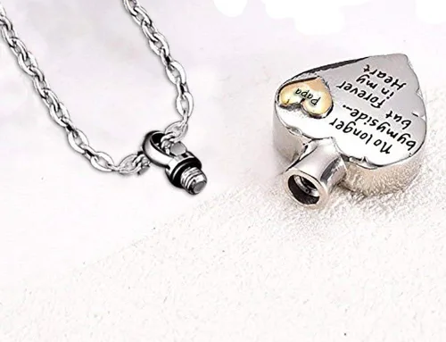 Miniatura 3 de Collar de urna de cremación de corazón para cenizas, joyería de ala de ángel, colgante conmemorativo y 12 piedras de nacimiento No Longer by My Side