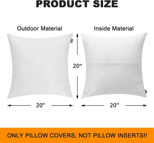 Miniatura 6 de Thmyo - Paquete de 2 fundas de almohada de algodón sólido decorativas cuadradas, fundas de almohada DIY, fundas de almohada en blanco