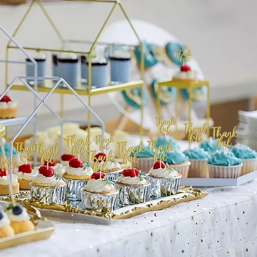 Miniatura 7 de Rsstarxi Paquete de 24 adornos para cupcakes con purpurina con purpurina para dar gracias, decoración de pasteles para el día de Acción de Gracias