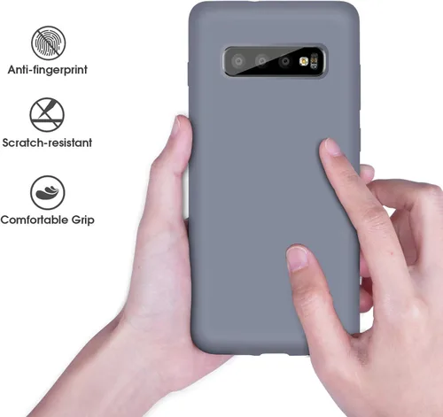 Miniatura 6 de Compatible con Galaxy S10 Plus, S10+ funda de silicona líquida con forro de tela de microfibra de cuerpo completo con protección de pantalla