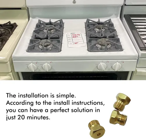 Miniatura 7 de Kit de conversión de gas LP de 36 piezas para parrilla/cocina/estufa Boquillas de orificio de latón para propano y gas natural