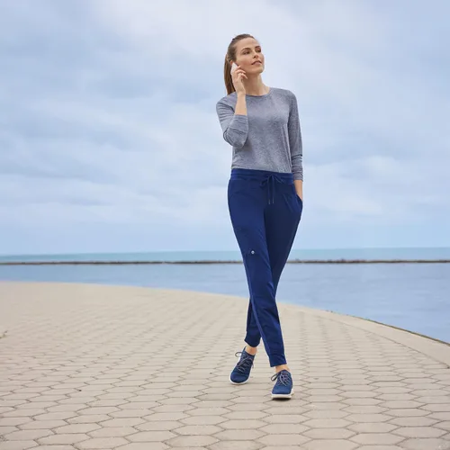 Miniatura 6 de Barco One Pantalón deportivo, pantalón quirúrgico de altura media, con tejido elástico de 4 vías y 3 bolsillos, para mujer