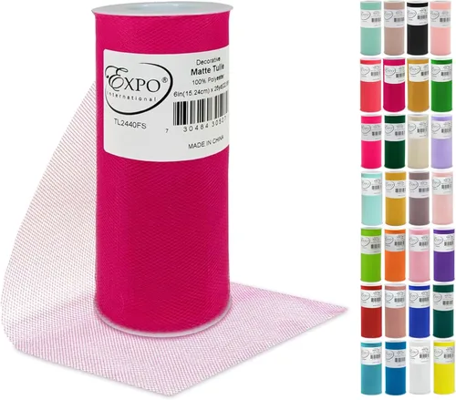 Miniatura 22 de Expo International Tul mate decorativo, tela de tul de poliéster ligero para tutús, disfraces y decoraciones de fiestas, lavable, fácil de usar, 6