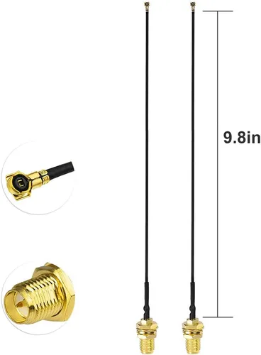 Miniatura 8 de Eightwood Antena WiFi macho RP-SMA de doble banda de 2.4 GHz y 5 GHz + cable hembra RP-SMA de 9.8 pulgadas, paquete de 2 unidades para tarjeta