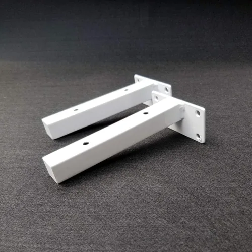Miniatura 5 de Soporte de estante de tubo cuadrado flotante blanco, montado en la pared, soportes de soporte de ángulo de 90 grados, soporte de estante de división