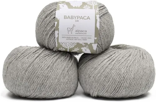 Miniatura 42 de 100% Hilo de Lana de Alpaca Bebé (Juego de 3 Madejas, 150 Gramos) Peso DK - Hecho en Perú - Celestialmente Suave y Perfecto para Tejer y Ganchillo