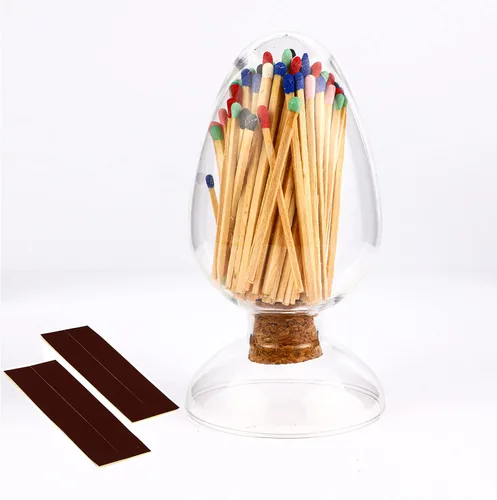 Cloche de cristal con Striker, soporte de vidrio con Striker, Match Cloche Glass con Striker, soporte Match Striker, soporte de baño de lujo para