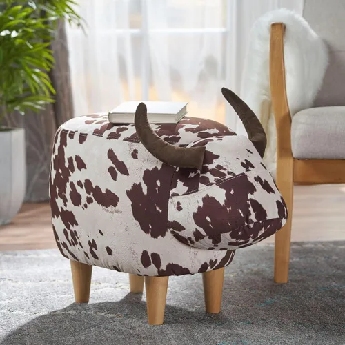 Miniatura 11 de MEETAKING Taburete pequeño y redondo para pies, reposapiés otomano Teddy de peluche de 16.54 pulgadas con patas antideslizantes, reposapiés de Gris