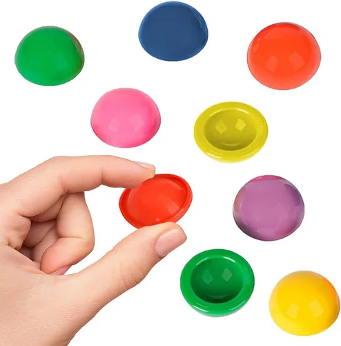 Miniatura 4 de ArtCreativity Mini Poppers de 1 pulgada, paquete a granel de 144, juguetes de media bola emergentes en varios colores, juguetes retro de los años 90