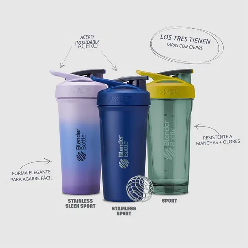 Miniatura 6 de BlenderBottle Strada Tritan - Botella mezcladora con tapa de bloqueo, 28 onzas, negra Negro