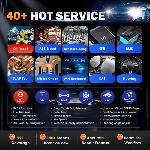 Miniatura 5 de Autel Escáner MaxiCOM MK900BT, 2026 MK900-BT V2.0 Herramienta de diagnóstico bidireccional, 8 pulgadas hasta MK900 MX900 MK808S MK808BT MX808S