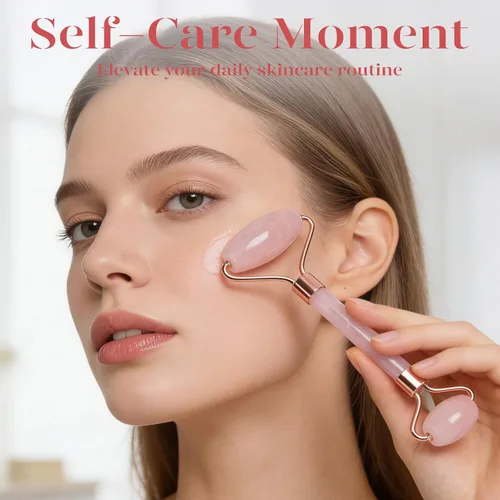 Miniatura 6 de BAIMEI IcyMe - Rodillo de jade y Gua Sha, rodillo facial para reducir el enrojecimiento de la piel, cuidado personal para hombres y mujeres, Rosa