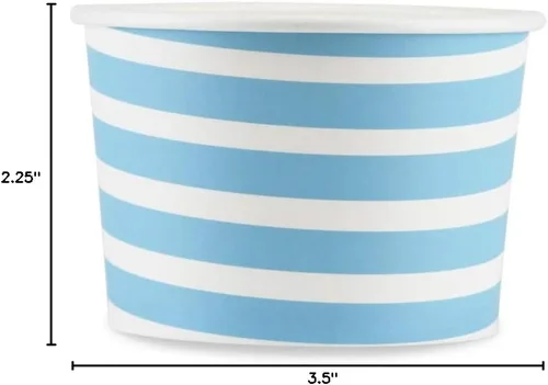 Miniatura 7 de Barra de helado y tazas de aperitivos – Vasos desechables para helados perfectos para fiestas, 5.5 onzas de calidad premium de yogur congelado, Azul