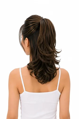 Miniatura 22 de PRETTYSHOP - Extensión de cabello rizado voluminoso, cola de caballo de 14 pulgadas con clip, resistente al calor