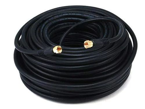 Miniatura 15 de Monoprice RG6 Quad Shield CL2 - Cable coaxial con conector tipo F para televisión, 1.5 pies Negro