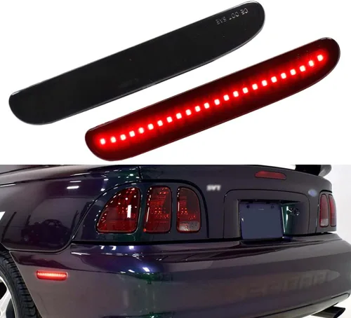 Miniatura 12 de Kit de luces LED Tonsya con lente ahumada negra para Ford Mustang V6 GT Cobra SVT 1994 1995 1996 1997 1998, lámpara de marca lateral del parachoques